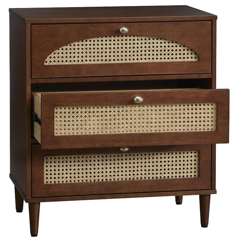 Lifestorey Taylor 3-Drawer Chest with Natural Cane