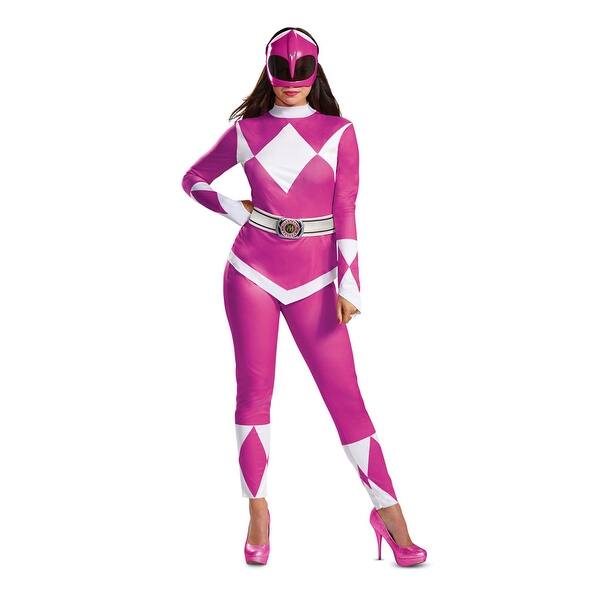 Shop Womens Pink Ranger Deluxe Power Ranger Costume Overstock 23582223 Small Size 4 6