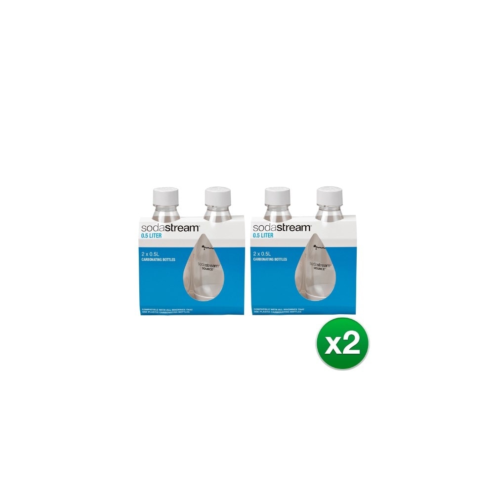 0.5 Liter Carbonating White Bottles Twin Pack - SodaStream