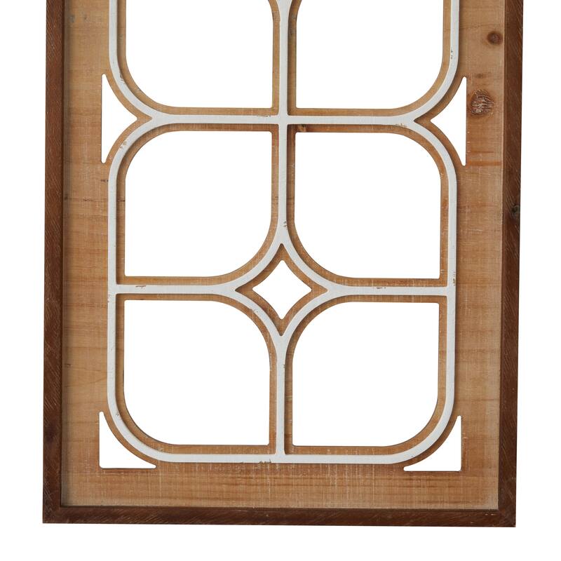 Brown Wood Traditional Geometric Wall Decor ( Set of 2)