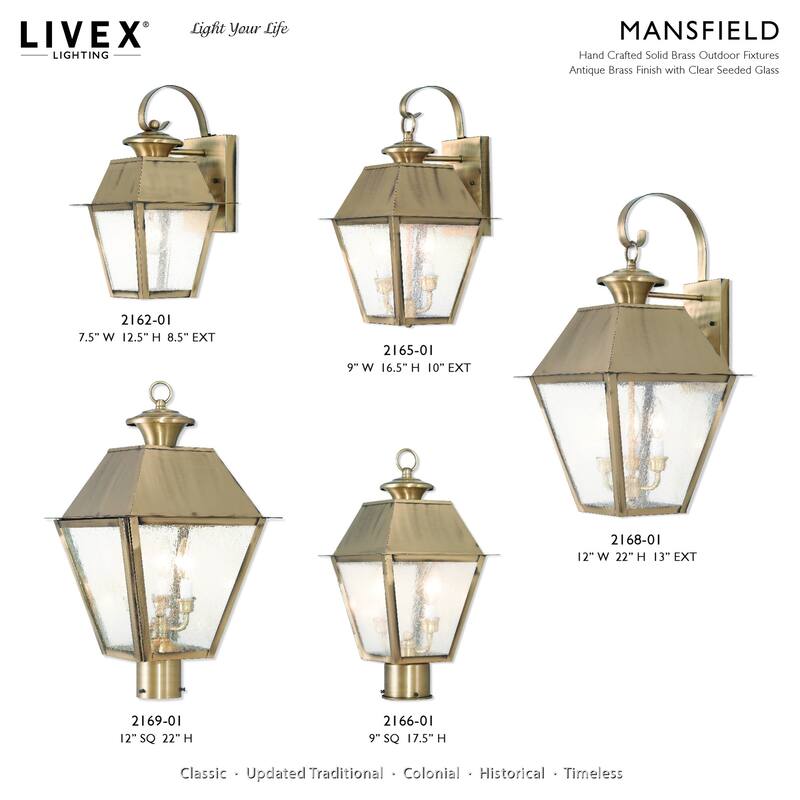 Livex Lighting Mansfield 2 Light 22" High Outdoor Wall Sconce