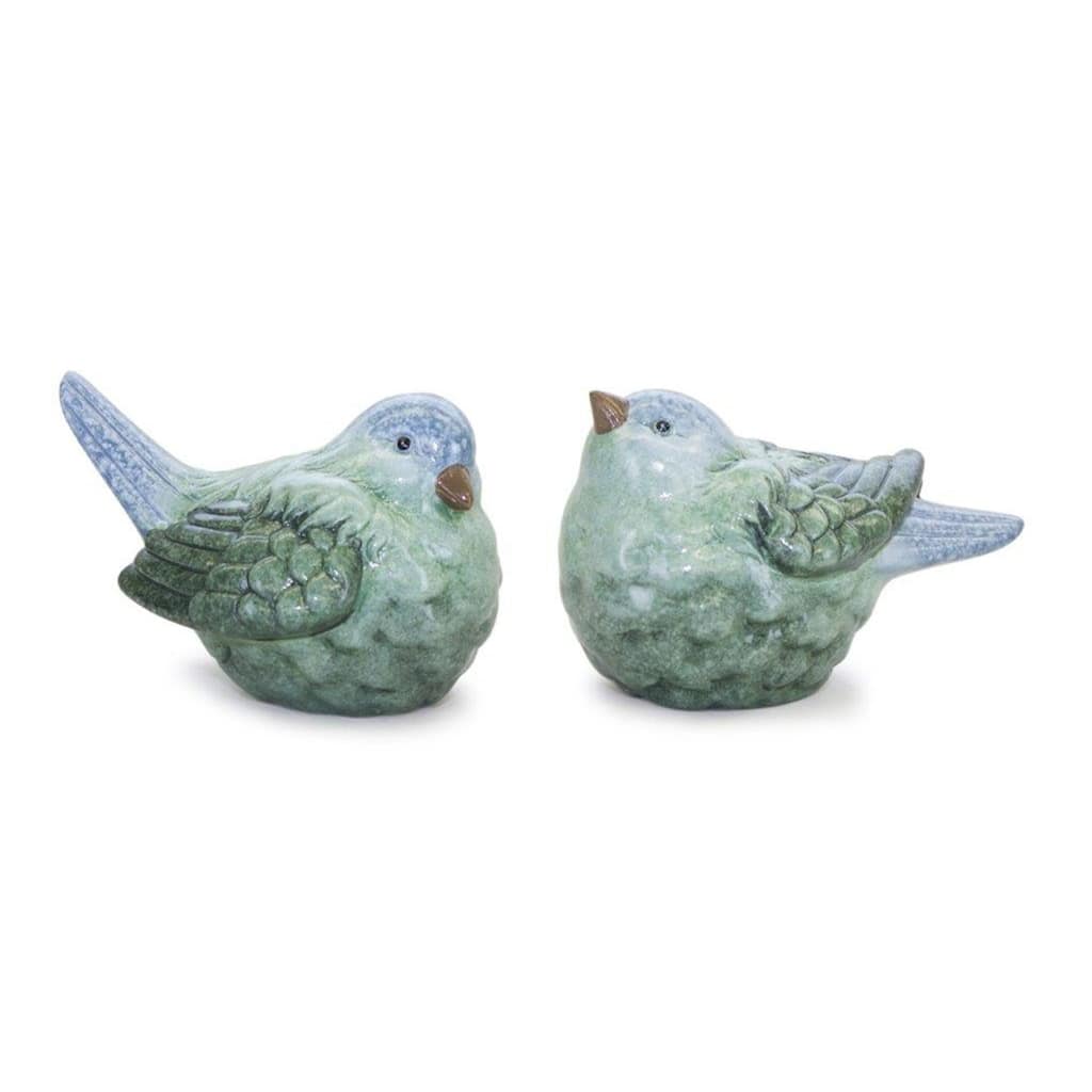 Set of 2 Bird Tabletop Glazed Figurines 6.5"