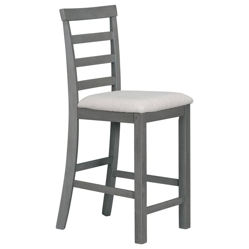 Multifunctional Rubberwood Counter Height Dining Table Set, 59.6" Counter Height Dining Table with 4 Upholstered Dining Chairs