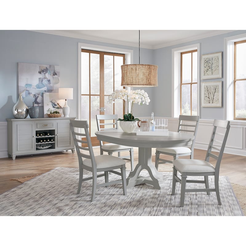 Magnussen Home Charleston Harbor Gray Extendable 48" Round Dining Table - 48''W x 48''D x 30''H