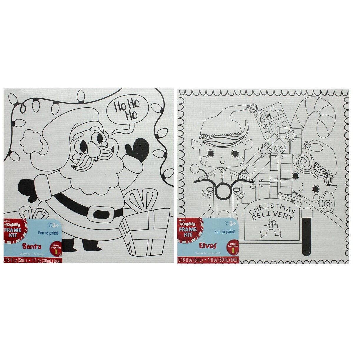 Shop Darice Paint Kit 8x8 Canvas Assorted Santa Elves Overstock