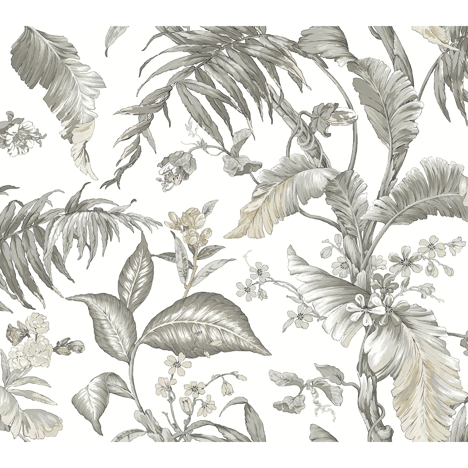 York Wallcoverings White Fiji Garden Peel and Stick Wallpaper