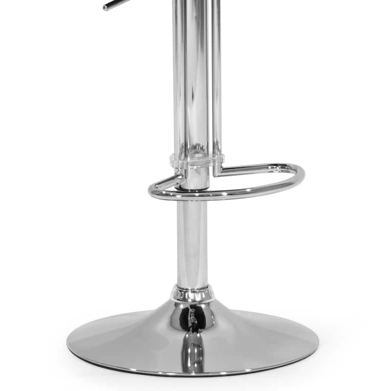 Adria White/Black/Grey Chrome Frame Adjustable Height Swivel Bar Stools (Set of 2)