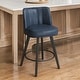 preview thumbnail 44 of 53, 26.in Swivel Bar stool PU Leather/Fabric Upholstered Counter Stool, High Back Armless Stool with Wooden Legs