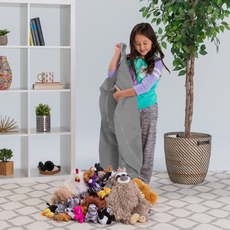 Kids' Stuffed Animal Storage Bean Bag Chair Cover or Toy Organizer