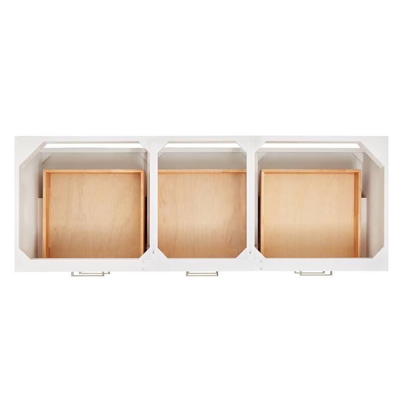Ariel W060DCQOVO Hutton 60" Wall Mounted Double Basin Vanity Set with