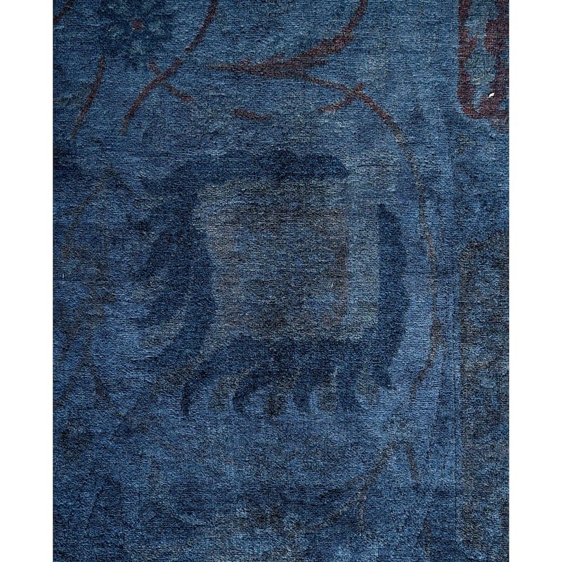 Overdyed One-of-a-Kind Hand-Knotted Area Rug - Blue - 6' 1" x 9' 4"