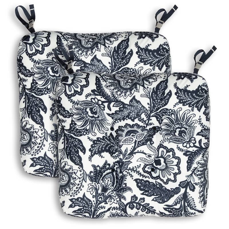 Vera Bradley by Classic Accessories Water-Resistant Patio Chair Cushions, 2 Pack, 19 Inch - Java Navy