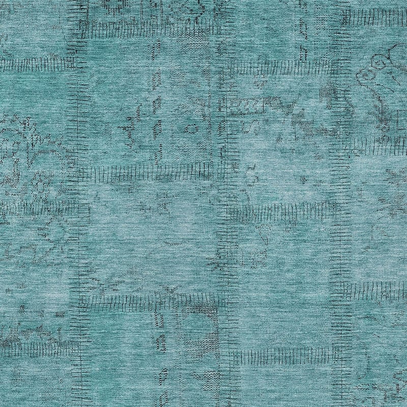 HomeRoots Patchwork Transitional Rectangle Outdoor Rug