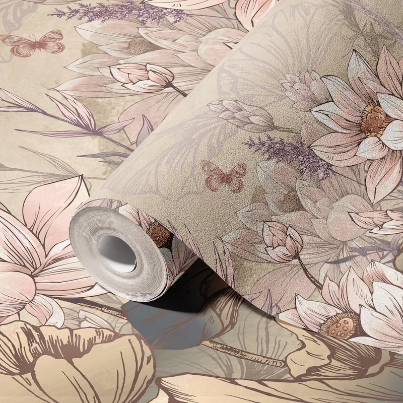 Tranquil Lotus Pond, Soft Botanical Wallpaper Mural