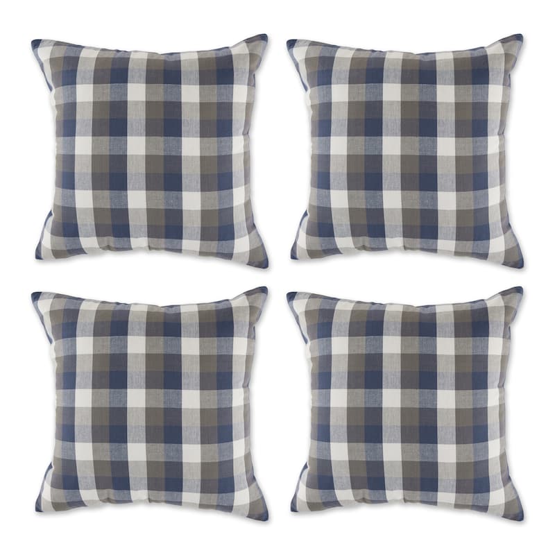 Farmhouse Pillow Cover 18x18 (Set of 4) - French Blue Tri-Color