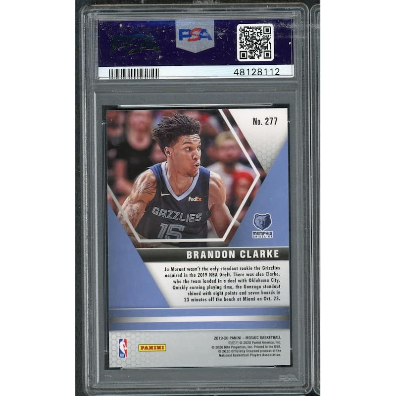 Brandon Clarke Memphis Grizzles 2019 Panini Mosaic Basketball Rookie Card RC #277 Graded PSA 10 GEM MINT - 8'6" x 11'6"