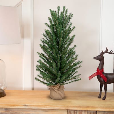 24" Scottsdale Mini Pine Artificial Christmas Tree Burlap Unlit - 2 Foot