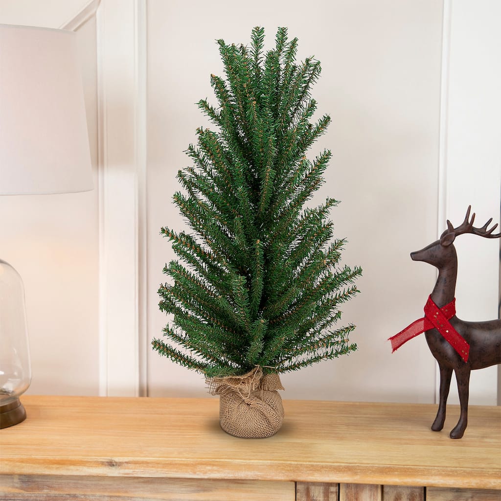 24" Scottsdale Mini Pine Artificial Christmas Tree Burlap Unlit - 2 Foot