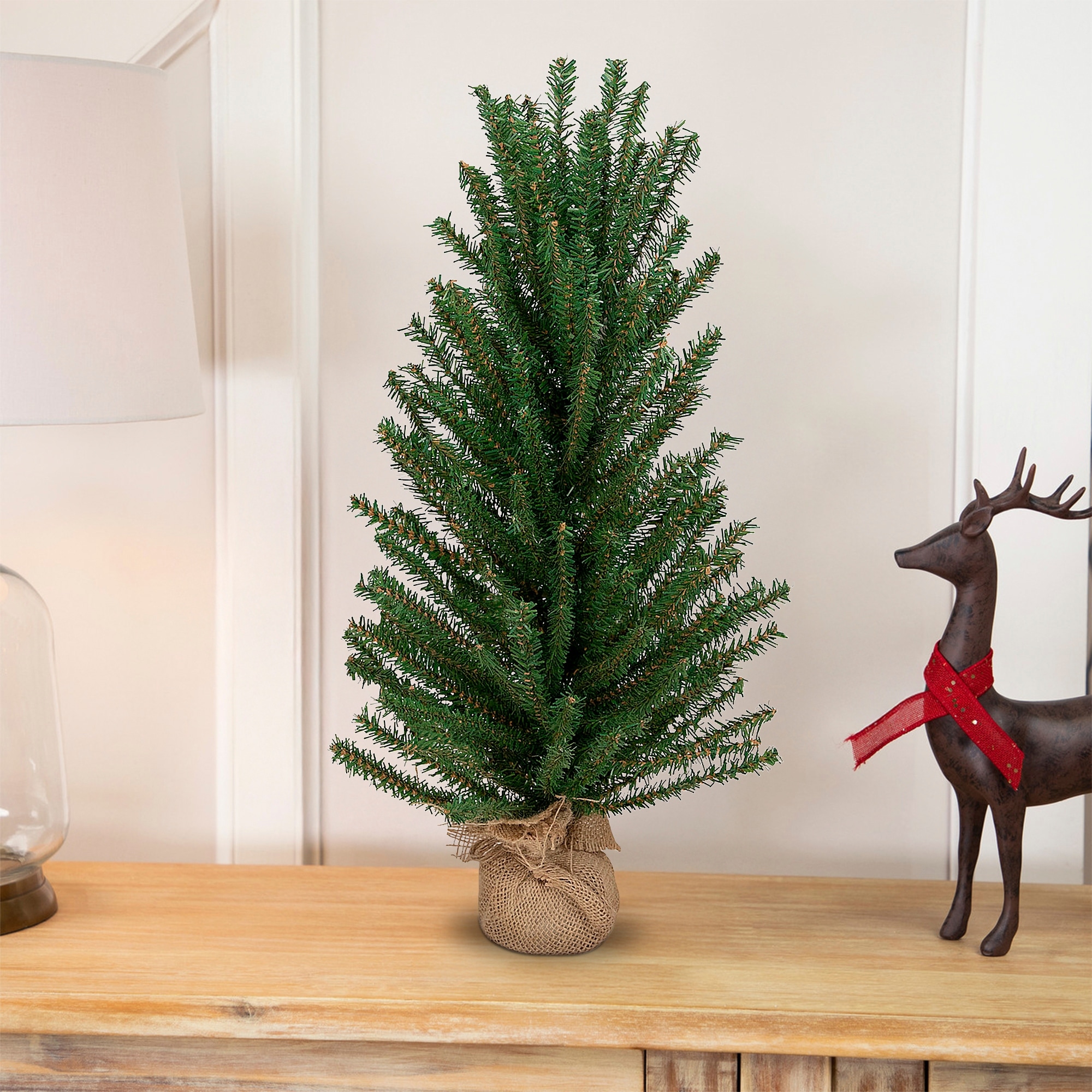 24" Scottsdale Mini Pine Artificial Christmas Tree Burlap Unlit - 2 Foot