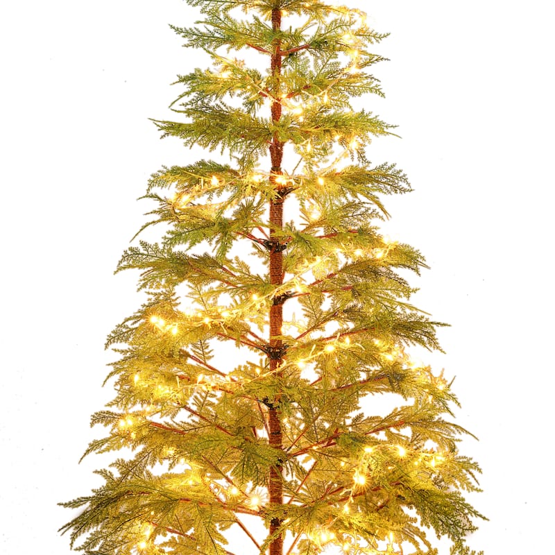 6 Feet Artificial Full Christmas Tree Includes LED Lights and Metal Stand, 612 Tips Full Tree,Xmas Decoration