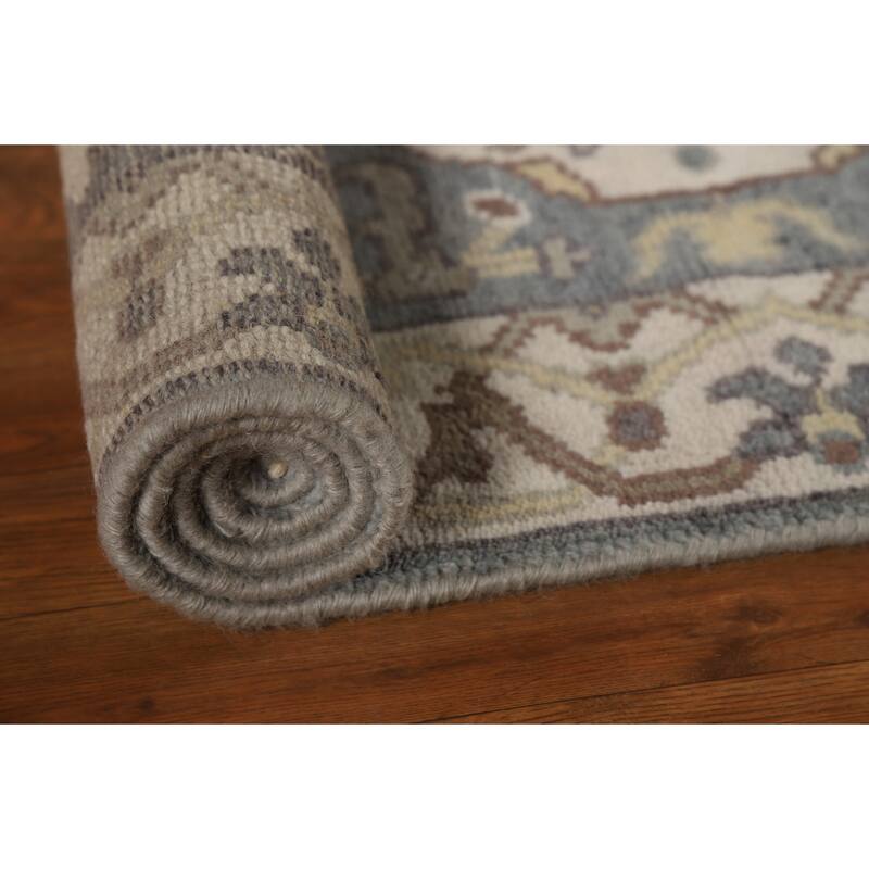 Oushak Style Runner Rug Hand-Knotted Transitional Wool Carpet - 2'6"x 7'11"