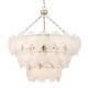 preview thumbnail 1 of 2, Yep by Golden Lighting Cascada 13-light Pendant in Aegean Silver and Cirrus Cloud Glass