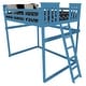 preview thumbnail 9 of 15, Pine Full Mission Loft Bed with End Ladder Caribbean Blue