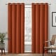 preview thumbnail 15 of 68, ATI Home Academy Total Blackout Grommet Top Curtain Panel Pair 52x96 - Mecca Orange