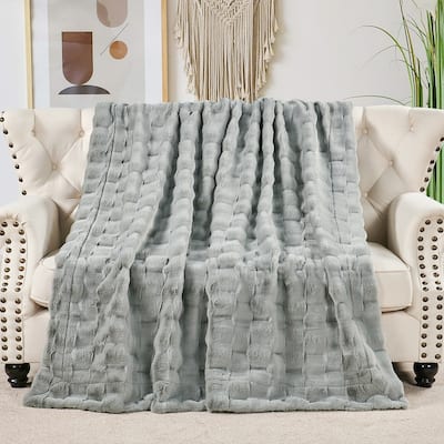 Home Soft Things Brick Textured FauxFur Throw Decorative Blankets