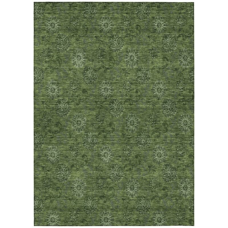 HomeRoots Floral Transitional Rectangle Outdoor Rug