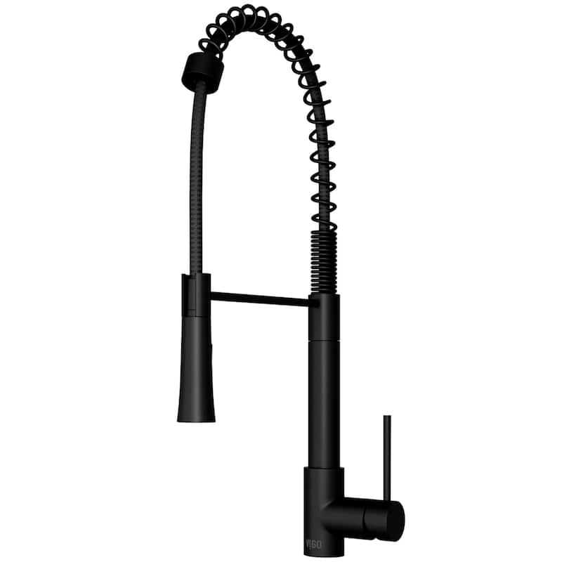 VIGO Laurelton 22" H Single Handle Pull-Down Sprayer Kitchen Faucet - Without Extras - Matte Black