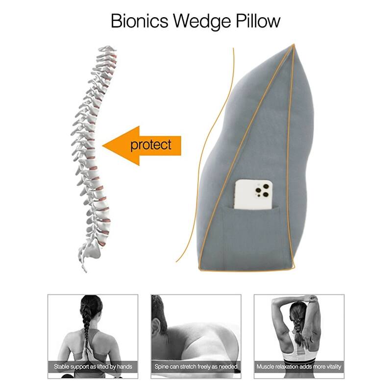 WOWMAX Bed Rest Wedge Reading Pillow Headboard Back Support Cushion
