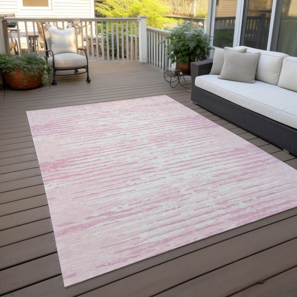 Machine Washable Indoor/ Outdoor Ombre Chantille Abstract Rug
