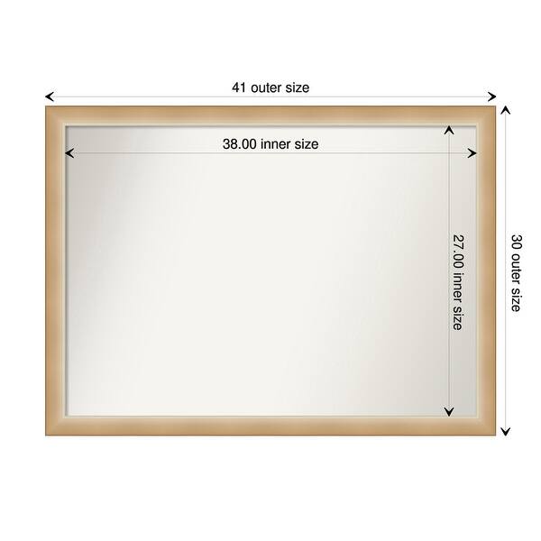 dimension image slide 1 of 5, Non-Beveled Bathroom Wall Mirror - Eva Ombre Gold Narrow Frame