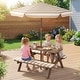 preview thumbnail 13 of 18, Gymax Kids Picnic Table w/Bench Seat Cushions Removable & Adjustable
