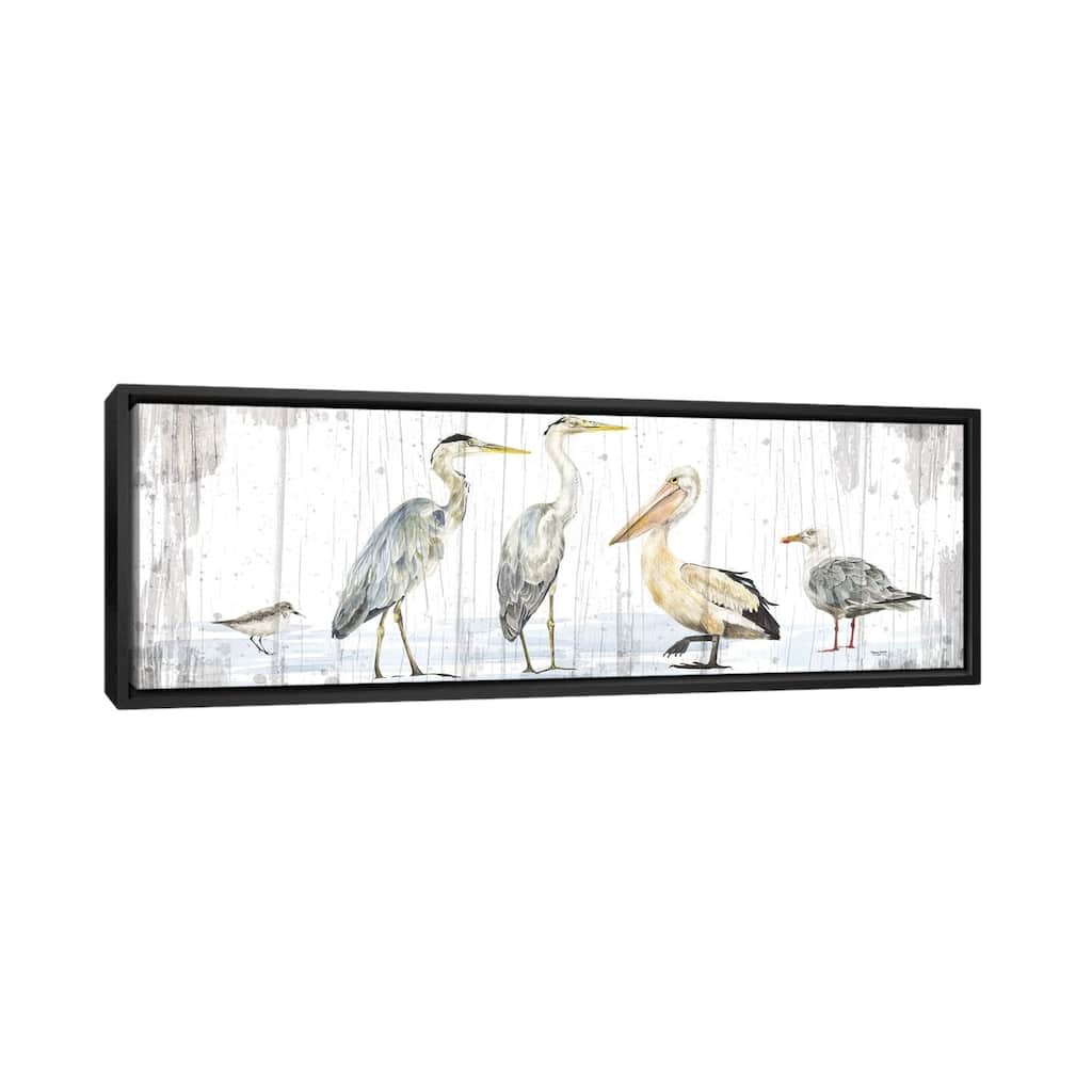 iCanvas "Birds of the Coast Rustic Panel" by Tara Reed Framed Canvas Print