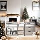 preview thumbnail 33 of 46, Twin Size Loft Bed With Two Shelves And Two Drawers Antique Gray