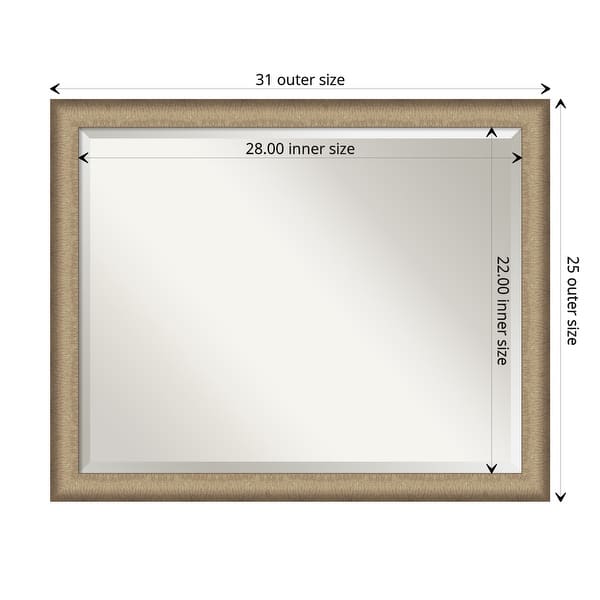 dimension image slide 10 of 18, Beveled Bathroom Wall Mirror - Elegant Frame