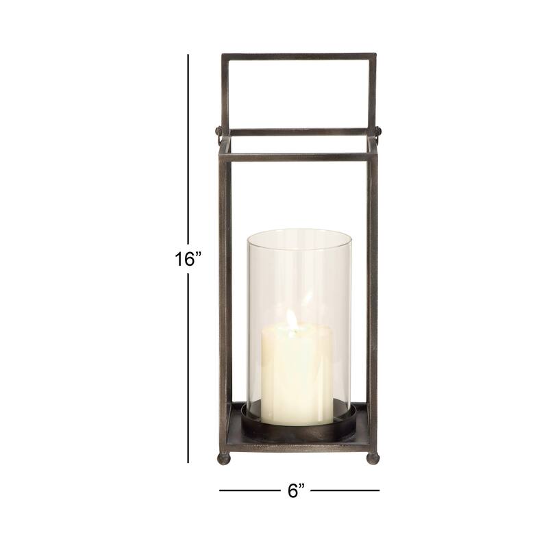 Metal Decorative Candle Lantern - Black - Roche River Decor