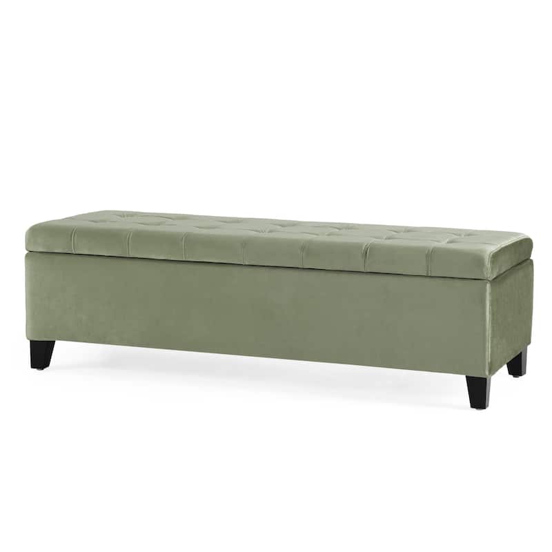 Mission Tufted Fabric Storage Ottoman Bench by Christopher Knight Home