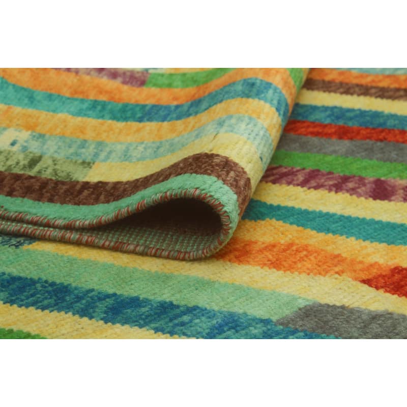 Balochi Parvaneh Gold/Blue Rug - 6'6" x 9'6"