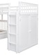 preview thumbnail 15 of 43, L-Shaped Triple Bunk Bed with Stairs, Retractable Desk, Storage Drawers and Wardrobe, Twin & Twin Over Full Bunk Bed for 3