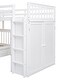 preview thumbnail 45 of 43, Twin-Twin over Full L-Shaped Bunk Bed with 3 Drawers, Portable Desk, Wardrobe, Guardrails & Solid Pine Frame, Grey
