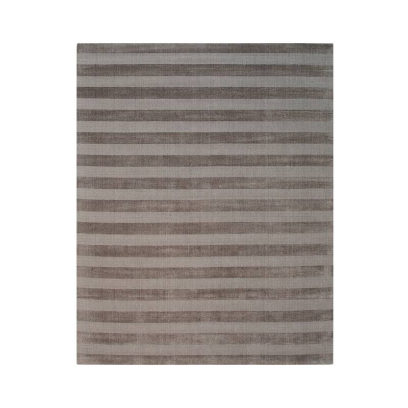Hand-Knotted Wool Knotted Striped Rug, 9' x 12', Lavender Area Rug, Modern Elegant Area Rug for All Rooms - L