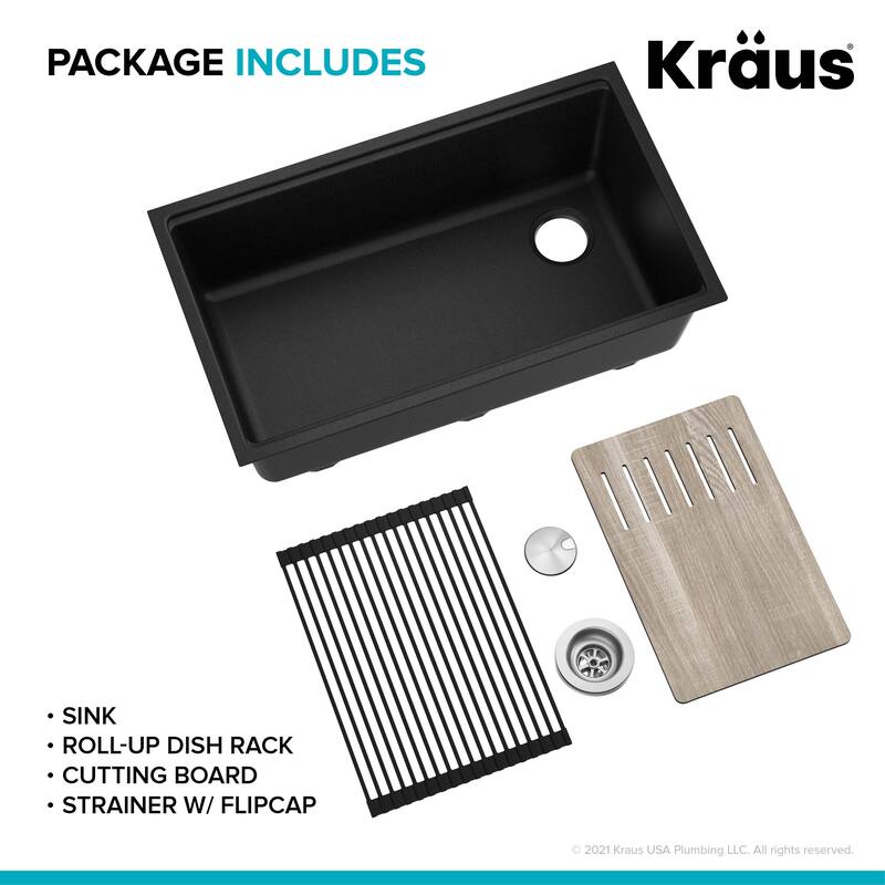 KRAUS Bellucci Workstation Undermount Granite Composite Kitchen Sink