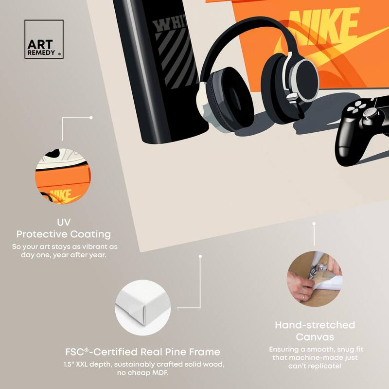 Important Sneaker Accessories Canvas by Art Remedy, Gallery Wrapped