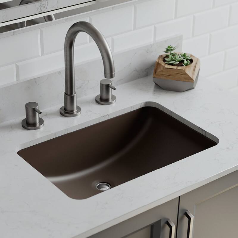 Lexicon Platinum V214 Quartz Composite Rectangle Vanity Sink - Galaxy Mocha