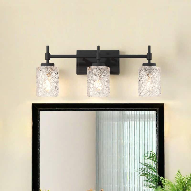 Acroma Dimmable Bathroom Vanity Light with Water Ripple Clear Shade