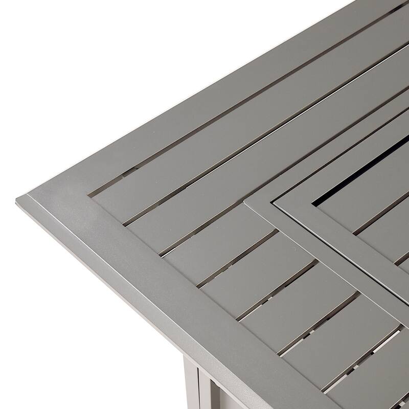 Rectangular 46 in. x 31 in. Aluminum Propane Fire Pit Table, Glass Beads, Two Covers, Lid, 57,000 BTUs - N/A
