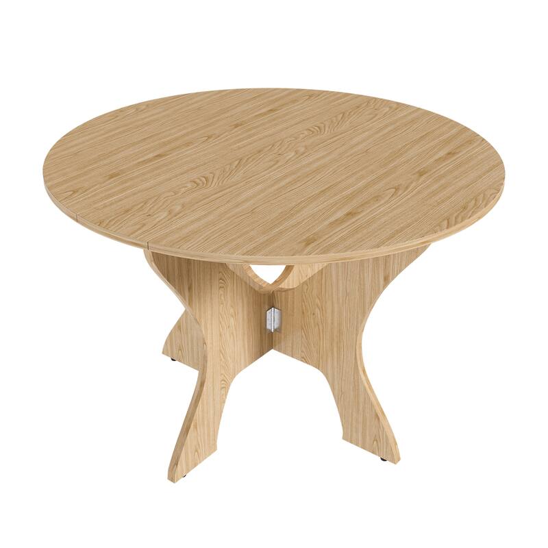 Roomfitters 43 Inch Folding Dining Table for Small Spaces, Space Saving Drop Leaf Kitchen Table